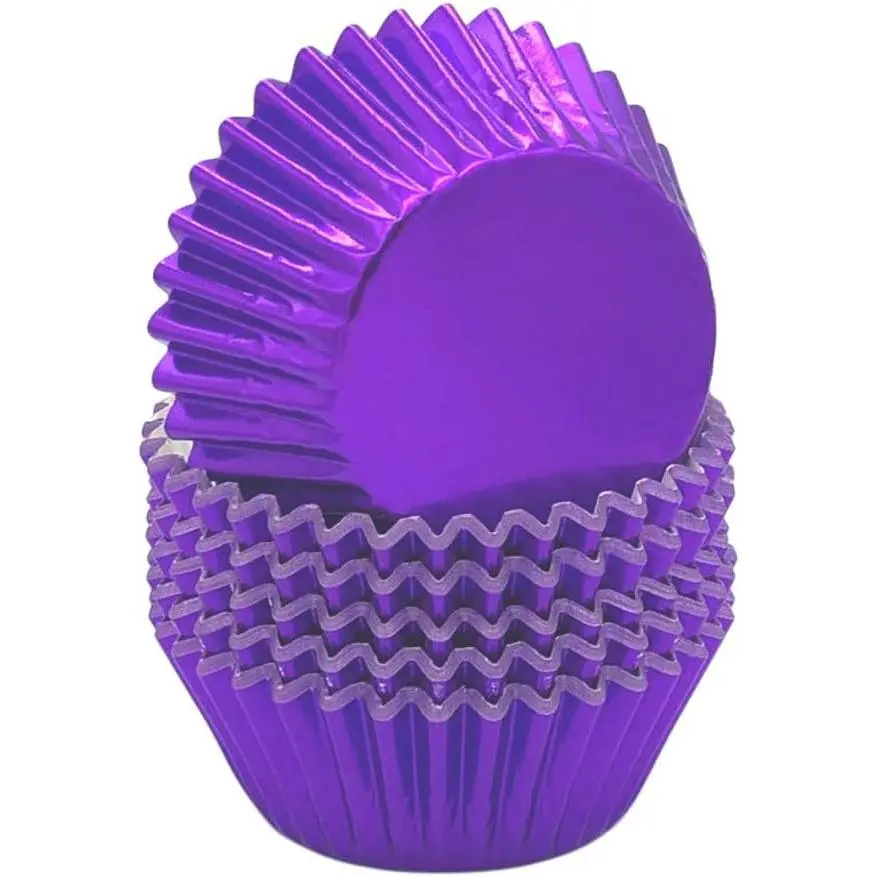 Lavender Purple Foil Cupcake Liners Standard Paper Baking Cups for Party and More, 120-Count