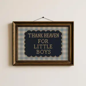 Thank Heaven For Little Boys Print Vintage Boy Nursery Room Art Print