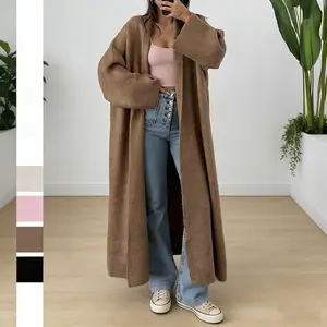 Women's Long Cardigan, Knitted Open-Front Oversized Outerwear Sweater Coat