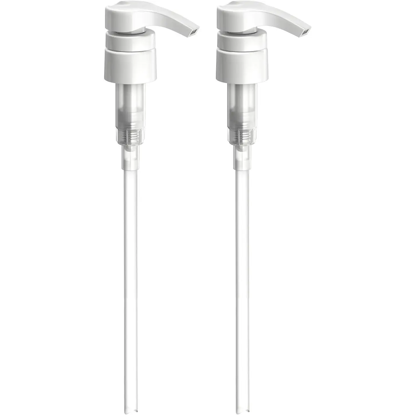 2-Piece White Replacement Dispenser Pumps for 1L/33.8oz Bottles, Compatible with Shampoo, Conditioner, Lotion, Soap (Home & Party Supplies Accessory)