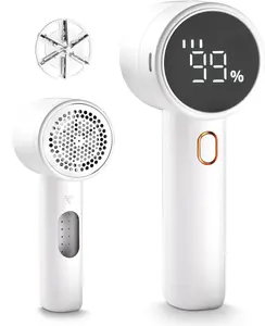 Electric fabric shaver, portable hair remover, pet home, rechargeable, lint collection container, LED digital display, 6-blade blade, safety lock, 3 speeds, 2600mAh, lasts for 1 hour, suitable for clothes, sweaters, sheets, sofa, blanket