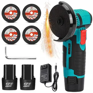 12V Mini Angle Grinder, 1 Set Multi-purpose Rechargeable Grinding Tool With 2×Lithium Batteries, , Polishing Grinding Machine for Cutting, Diamond Cordless Power Tools, Tools and Gadgets Portable