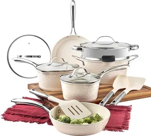 Hammered Cream Cookware Bundle