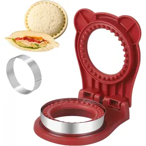 Sandwich Cutter and Sealer, DIY Tableware Stainless Steel Uncrustable Sandwich Maker with CrimperRound Circle Shape for Peanut Butter Jelly, Pancake, CookieCrustless Bread Sealer for Lunchboxes,Uncrustable Sandwich Maker,Pocket Circle Shape