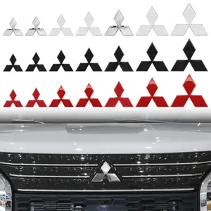 1Pcs For Mitsubishi Outlander Ralliart Lancer 9 10 ASX Pajero L200 EVO 3D ABS Car Logo Front Hood Grille Emblem Rear Trunk Badge Sticker Decal Decoration Auto Accessories Car Decals Car Decorative Sticker