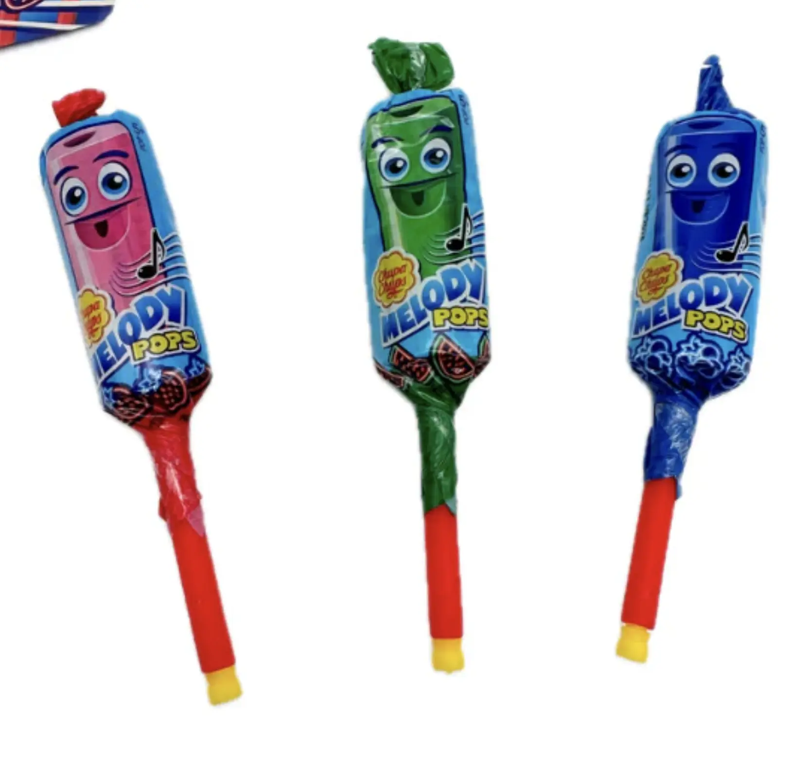 Chupa Chups Melody Pops Whistle Lollipops 3 Fruity Flavors 10-Pack Interactive Candy for Kids Parties & Gifts - Snack