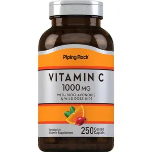 Piping Rock Vitamin C 1000mg | 250 Caplets | with Bioflavonoids & Rose Hips | Vegetarian, Non-GMO, Gluten Free Supplement
