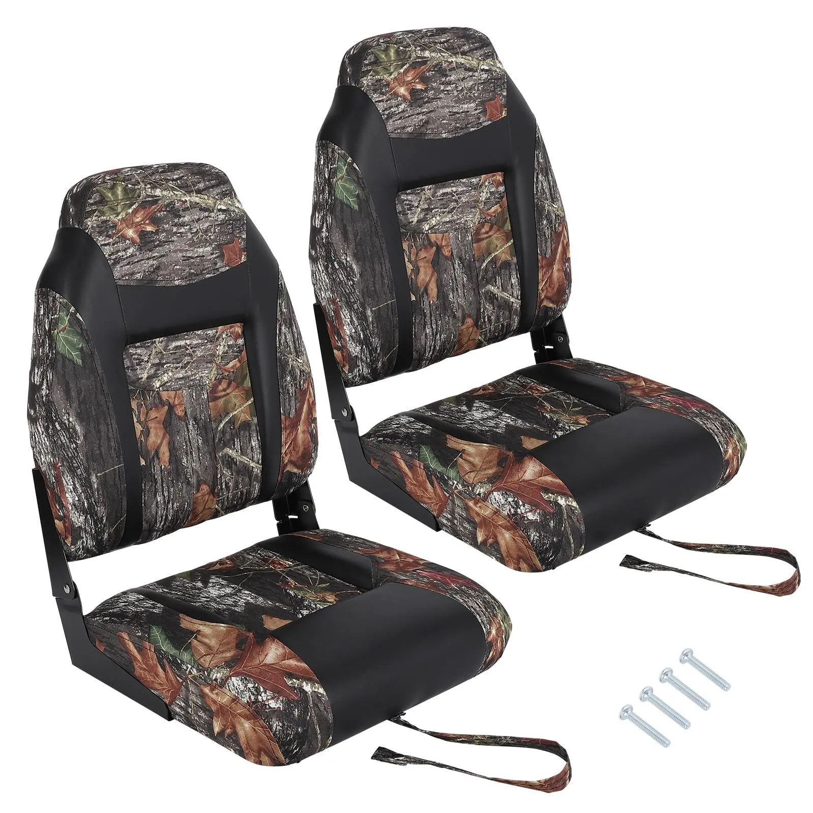 GAOMON 2 Pack Folding Boat Seats, High Back Fishing Boat Seat, Comfortable Boat Chairs with Thick Sponge Padding and Hinge for Sightseeing Boat, Speedboat