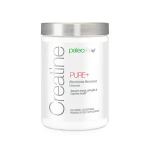 PaleoLife Creatine Pure+ - Monohydrate Micronized, 99.9% Pure, No Additives, Supports Muscle Strength, Energy, and Cognitive Health, 450g