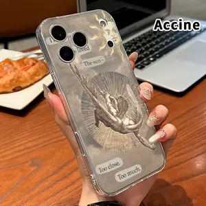Phone case for  iPhone 17 Pro Max 16 Plus 15 14 13 12 11 XR Air E Icarus' Sun Love Non-Yellowing Shockproof Soft Silicone Transparent Cover for Girl