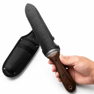 Garden Trowel with Sheath, 7" Stainless Steel Blade, Full-Tang Walnut Wood Handle for Weeding, Planting & Digging,summervibes