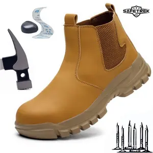 Waterproof Safety Shoes Steel Toe Cap Boot Men's boots Anti-smash Outdoor Sneakers for Work High Industrial Footwear Comfort Worker Shoes steel toe shoes non slip work shoes