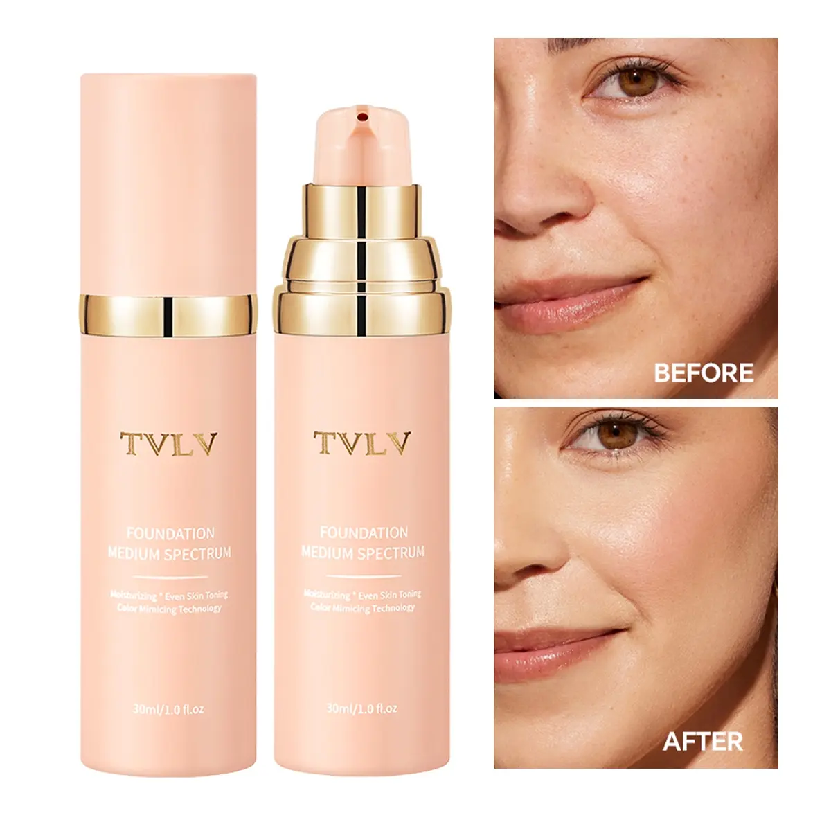 Warm liquid foundation is light, covering defects, not easy to take off makeup, natural makeup, Flawless light foundation, Lightweight Formula Foundation, Natural Look, Cosmetics Products