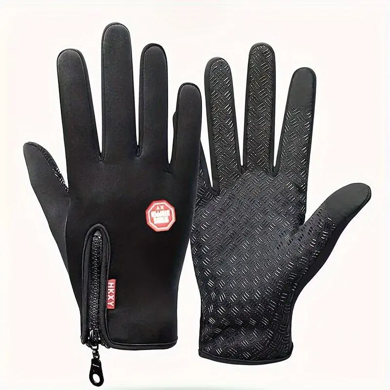 Outdoor Full-Finger Sports Gloves for Men - Anti-Slip, Waterproof, Casual, Lightweight, Grip Textures for Sports, Travel Use, Anti-Slip Waterproof Sports Gloves, Casual Sports Gloves