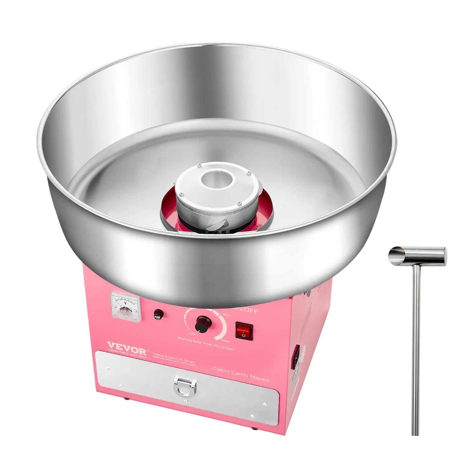 【Summerfinds】VEVOR Electric Cotton Candy Machine,1000W Commercial Candy Floss Maker with 20.5 in Stainless Steel BowlSugar Scoopand DrawerEasy Home UsePerfect for Kids BirthdayFamily PartyPink, Candy Box