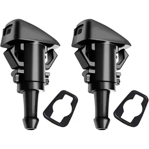Windshield Washer Nozzles, 2 count OEM#4805742AB  Front Windscreen Fluid Jet Kit, Automotive Wind Screen Wiper   Replacement Compatible with Charger  Compass (Black)