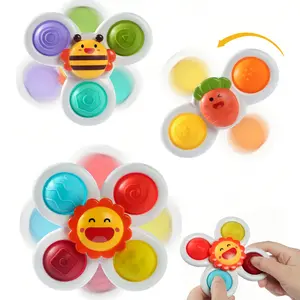 Suction cup rotator, baby toy, baby soothing toy, soothing baby artifact, baby bath fun suction cup rotator, early education board game, children's toy, sensory toy, gyro toy, baby sensory toy, Christmas, Halloween, Thanksgiving gift, Bees, Carrots, Play