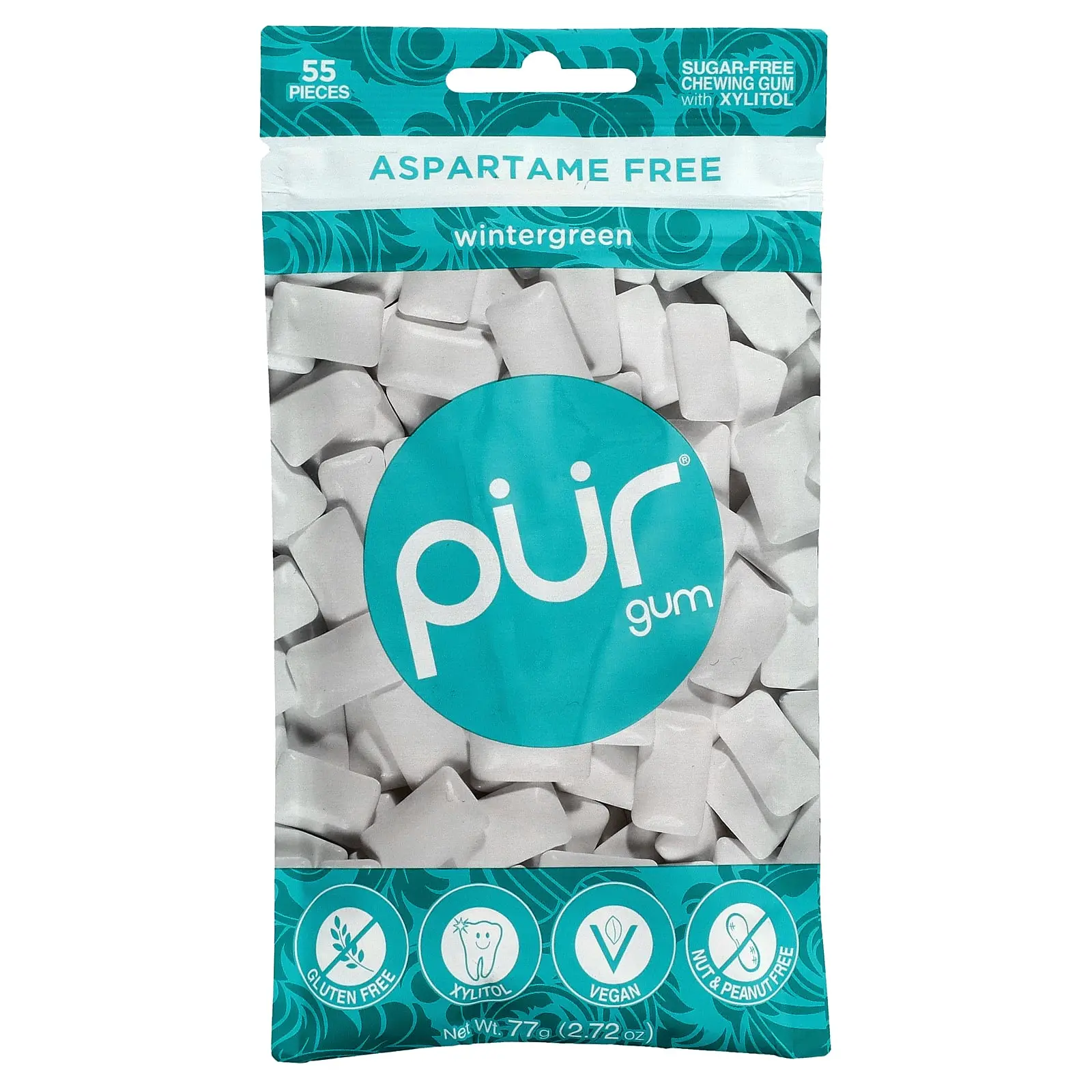 The PUR Company Chewing Gum, Wintergreen, 55 Pieces, 2.72 oz (77 g)