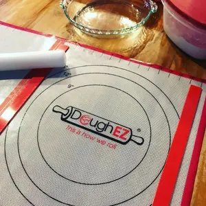 DoughEZ Extra Large Silicone Pastry Dough Rolling Mat with 6 Guide Sticks - BPA Free