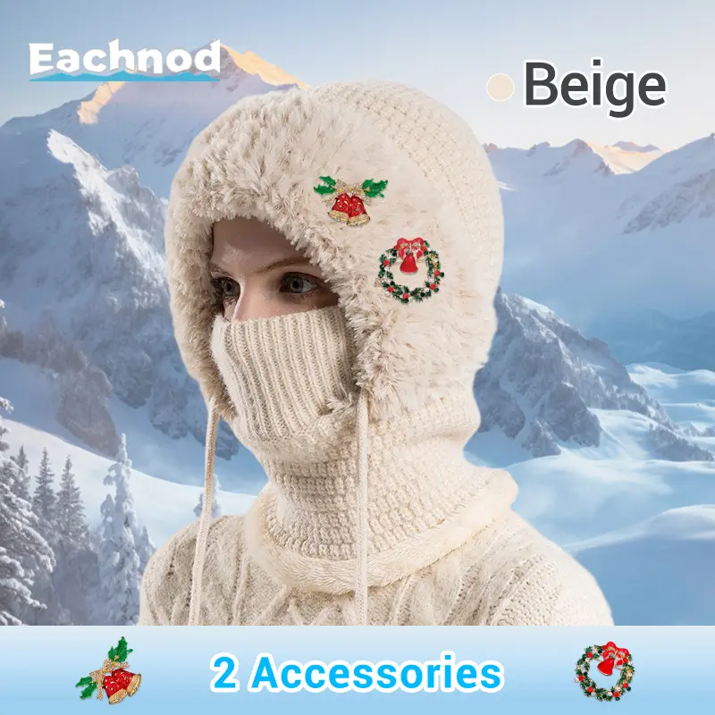 Beige – Beanie with Festive Charm