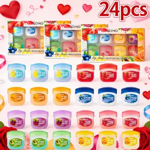 48pcs Lip Balm Lip Moisturizing Set 8 kinds of fruit flavor lip mask,4-in-1 lip care is suitable for dry peeling, dark sunken, reducing lip lines, moisturizing lipstick, and repairing lipstick