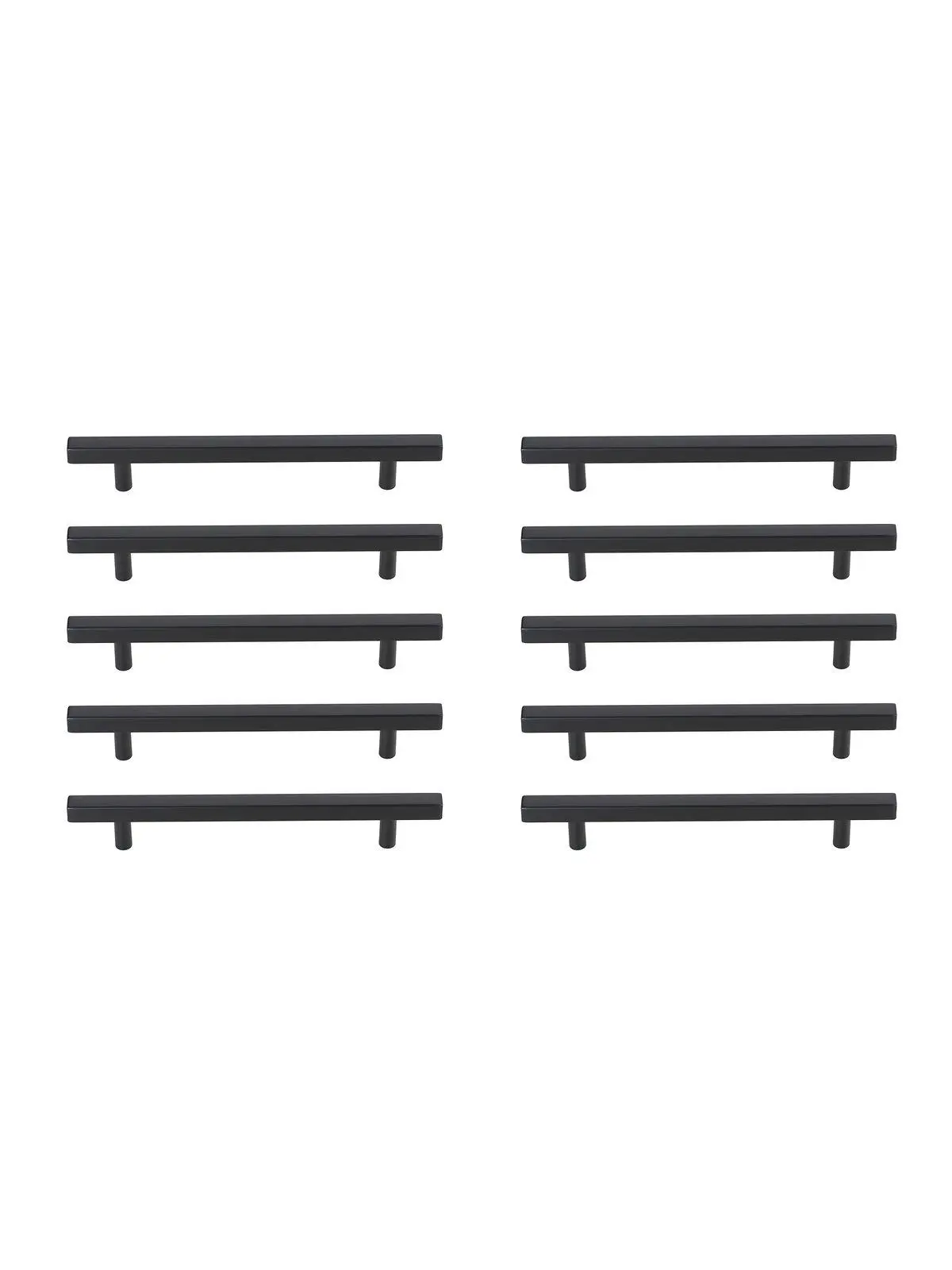 Elegant Decor PL402-6-MB-10PK 6.31 in. Matte Black Metal Dior Bar Pull Doorknobs, Center-to-Center Door Hardware Multipack (Pack of 10)