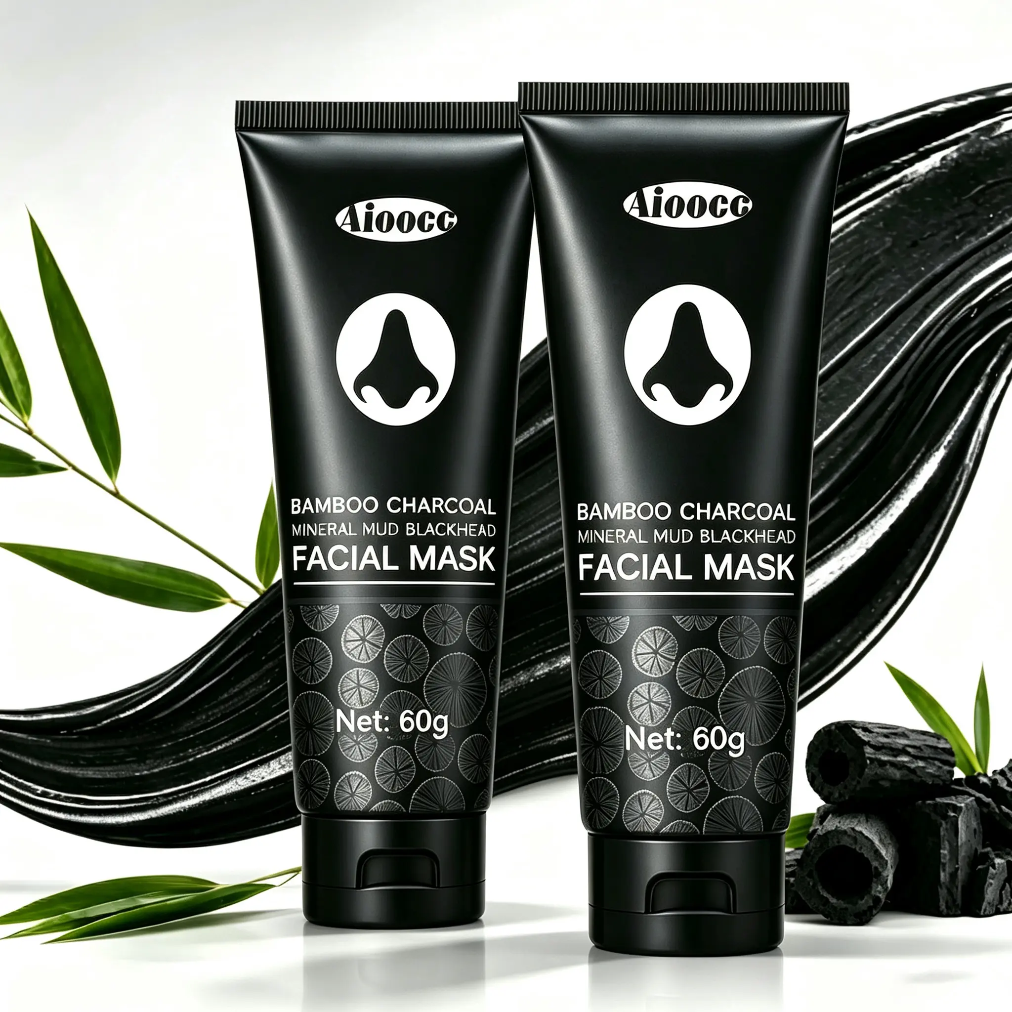 Bamboo Charcoal Peel-Off Facial Mousse Mask - Nose & Face Blackhead Remover, Alcohol-Free Face Care Products, Soothing, Hydrating, Pore-Cleansing & Shrinking, Natural, Suitable For All Skin Types
