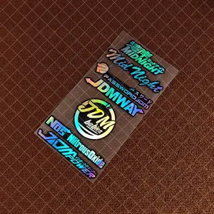 7 Pieces, Racing Sponsors, Stickers, Sets Car Vinyl Decals for JDM, Laser gradual change color JDM Motorcycle Side Strips Bike, Car Decorative Sticker, Automotive Decals