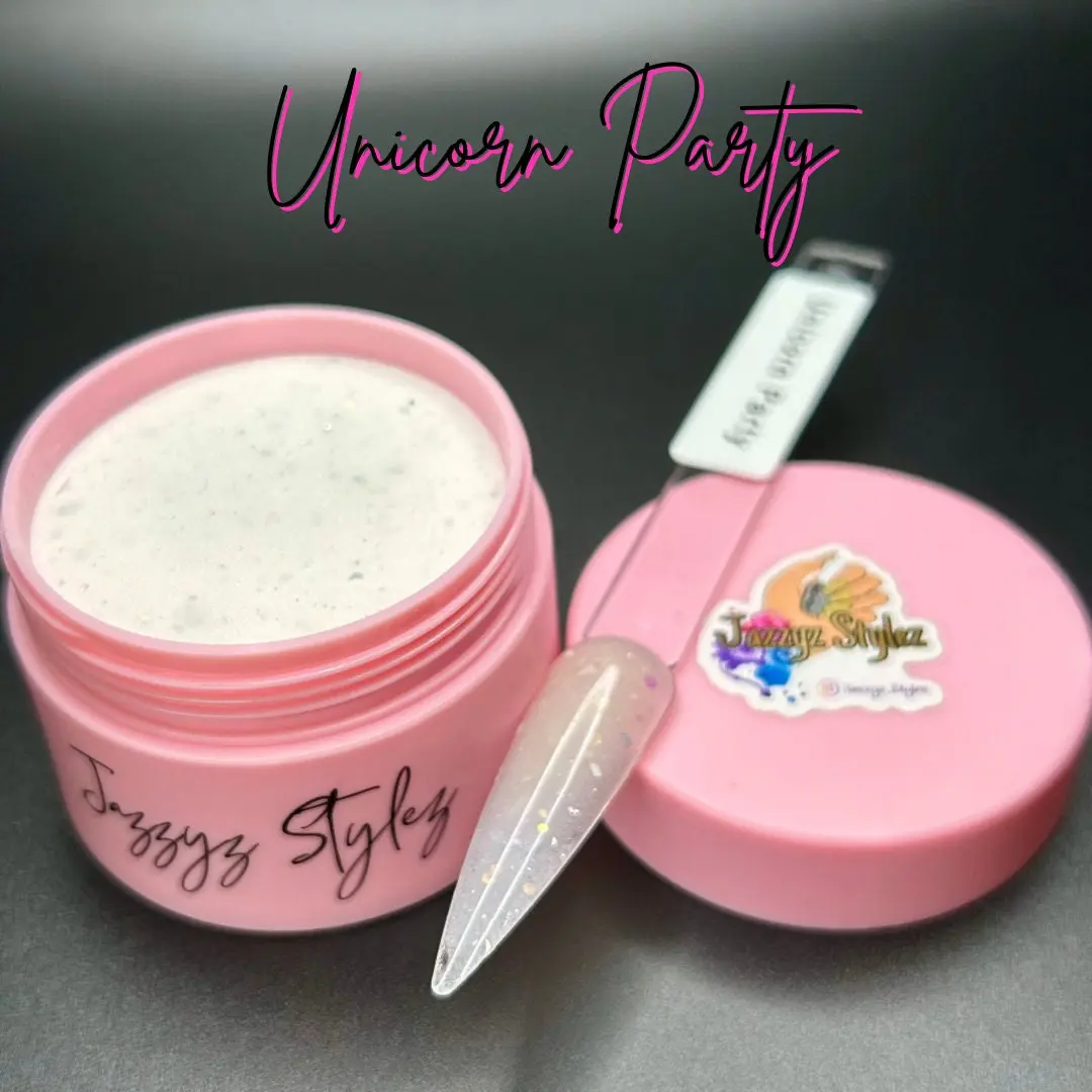 Unicorn Party Glitter/Shimmer Acrylic Powder & Dip with Iridescent Finish, Perfect for Nail Application luxury, fun, rebellious, edgy