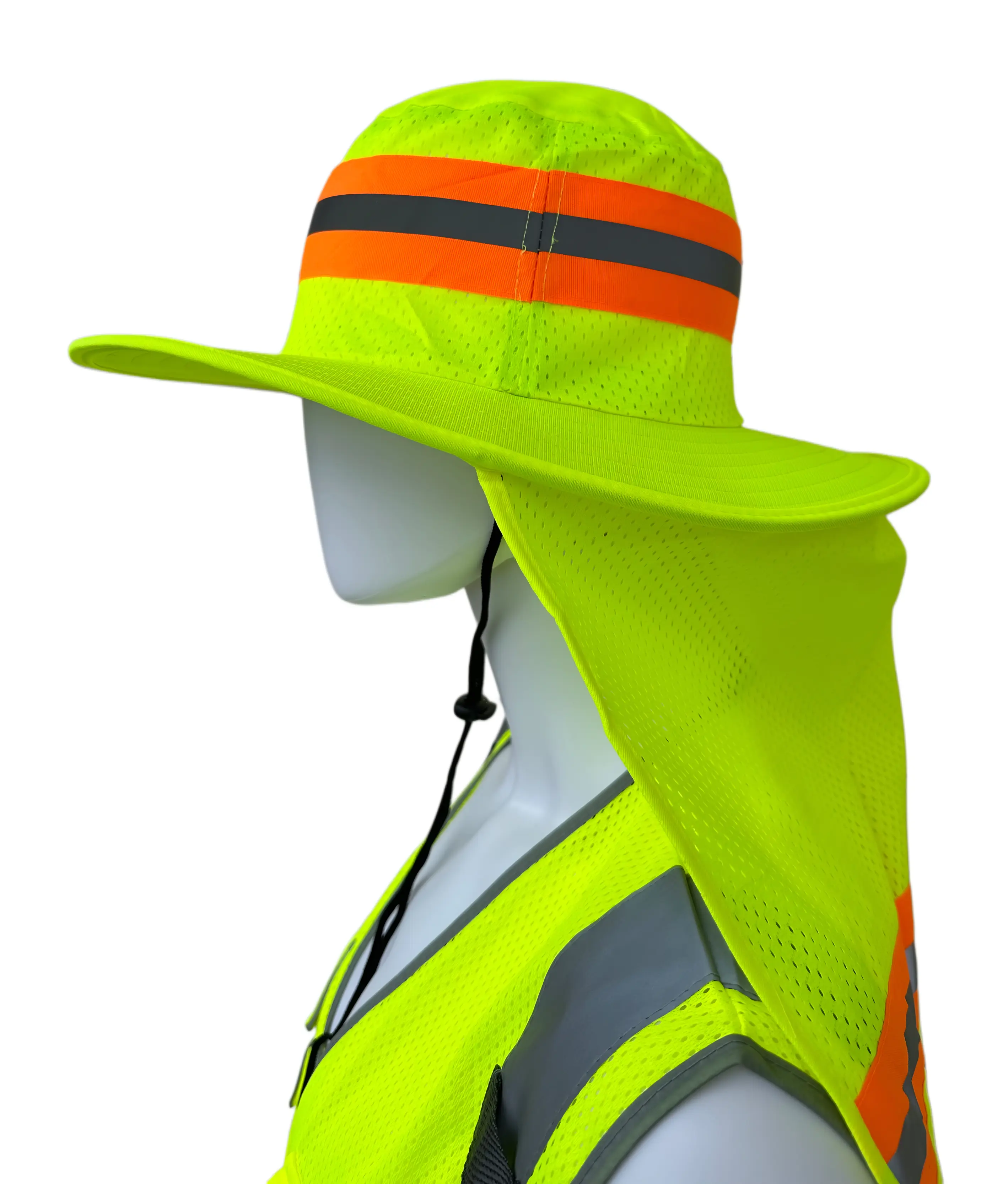 Hi Vis Reflective Work Safety Neck Flap Boonie Hat Bucket Cap Hi Vis Reflective Work Safety Neck Flap Boonie Hat Bucket Cap