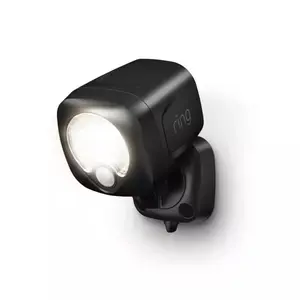 Ring Smart Lighting Black Motion Activated Outdoor Integrated LED Spotlight Battery 400 Lumens 3500K Color Temperature Weather Resistant Design