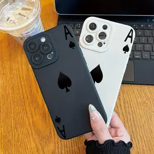 New Halloween Angel Eye High-End Phone Case with Black Spade King Pattern Cartoon Animation UV Print 360-Degree Full Protection Suitable for iPhone 11 12 13 14 15 16 Pro Max XR XXS 7 8 Plus 1717Air17Pro111ProMax