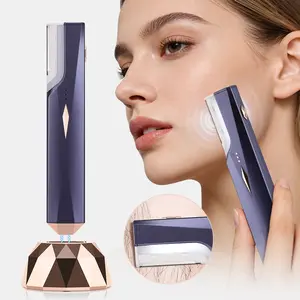 9 replacement blades, women's rechargeable electric shaver, Cordless body shaver, three-stage adjustable hair removal device, facial, leg, armpit, and bikini shaving devices, with charging base for storage and hygiene, as a gift for girlfriend