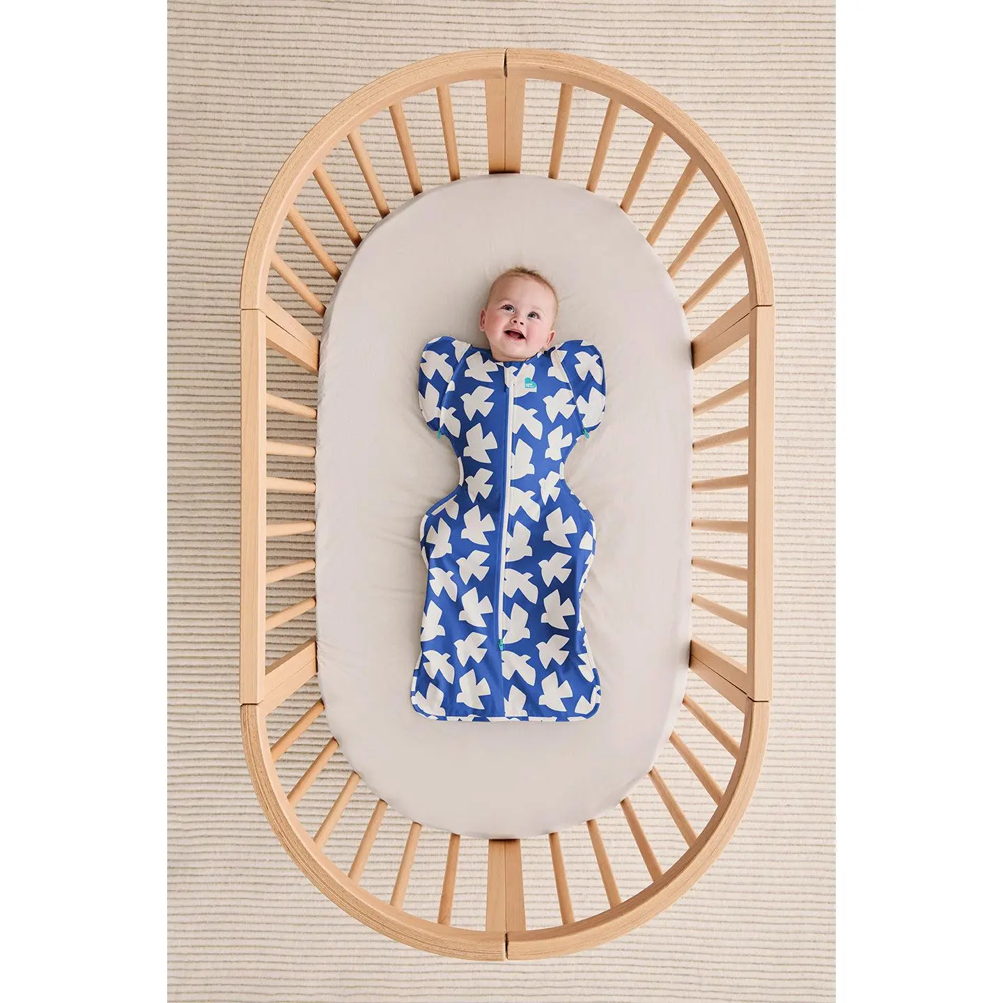 Swaddle Up™ 2-in-1 Transition Bag 1.0 TOG Cotton Cobalt Paperbirds