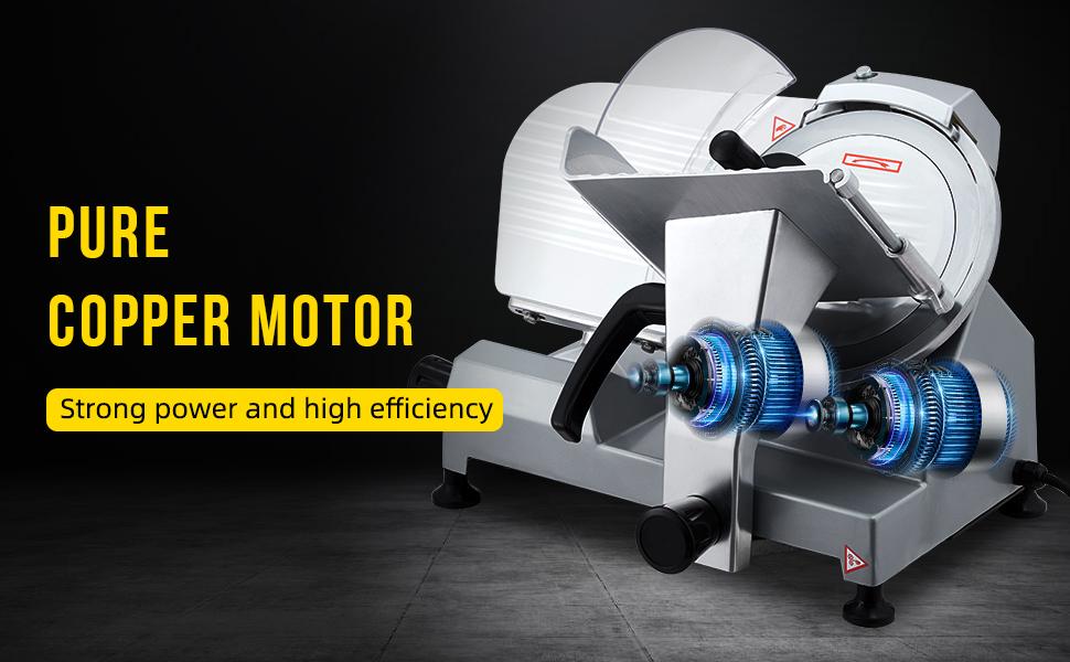 【GARVEE】Commercial Semi-Automatic Electric Deli Meat Slicers with 8, 10, and 12 Inch Blades, Power 180W-370W, Adjustable Thickness, Ideal for Meat, Cheese, Bread, Vegetables, and Fruit, Easy to Clean for Home and Commercial Use
