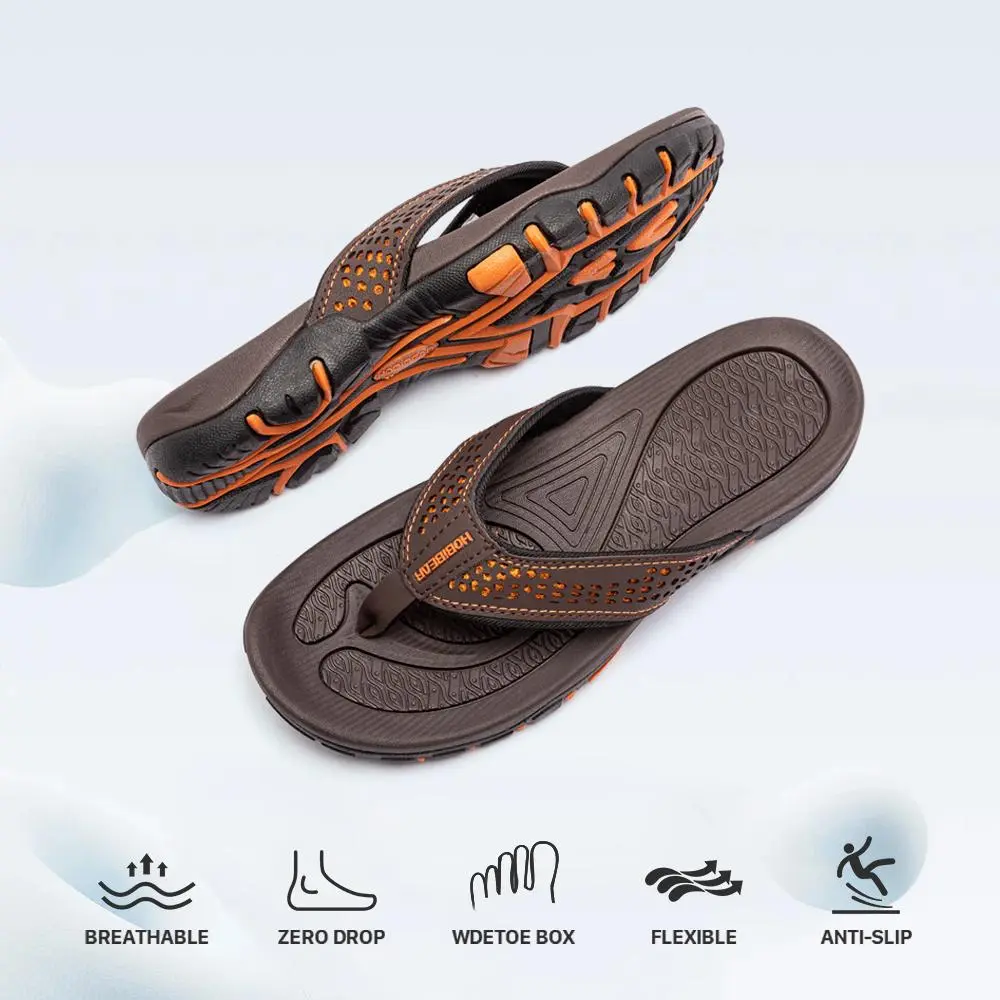 HOBIBEAR Men's Thong Flipflop - Casual Beach, Beach Slides, Outdoor Sports Footwear for Summer Indoor and Outdoor Use, Beach Slides Sandals Walking Shoes Water Proof tiktokshopbacktoschool
