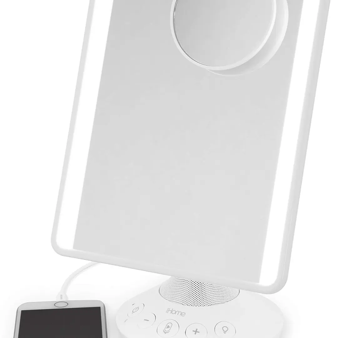 iHome 7" x 9" Reflect iCVBT22W Adjustable Vanity Mirror