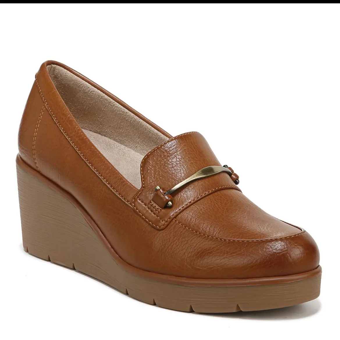 Women's Soul by Naturalizer Achiever Wedge Loafer Heels Brown Size 9.5 New Shoes women