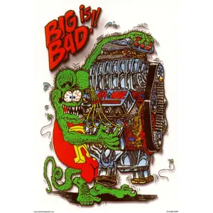 Rat Fink- Big is Bad | POSTER 24 X 16 INCH | Classic cars - Unframed Canvas Poster - Unframed Canvas Poster Decor Room Colorful Gifts Ornaments Decoration