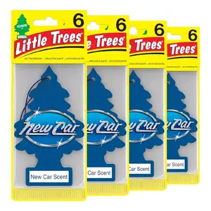 LITTLE TREES Air Fresheners Car Air Freshener. Hanging Tree Provides Long Lasting Scent for Auto or Home. New Car Scent, 4×6=24 Air Fresheners