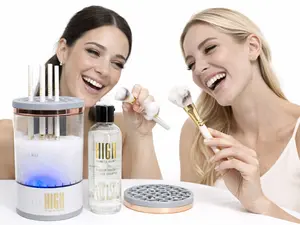 HIGH COSMETIC AGENCY Electric Makeup Brush Cleaner - Lightweight & Durable with Free Brush Shampoo! Perfect for All Bristle Types, Effortlessly Clean Your Brushes for Flawless Makeup Application and Skin Health. A Must-Have Tool for Every Makeup Lover!!!!