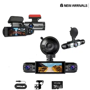 【FathersDayGift】2/3/4 Channel Dash Cam Front and Rear Inside with 256G SD Card,（The more favorable offer is 2 Channel.） 2.5K+1080P Car Dash Camera for CarsFront and Rear, G-Sensor, 24H Parking Mode, Car rvibe, Car VLOG