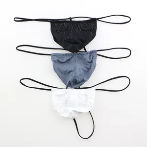 Men's Sexy Bulge Pouch Underwear Wave Fashion Low Waist Exposed PP Thin Strap Comfortable Breathable Thong European Sizemen's boxers cotton underwear