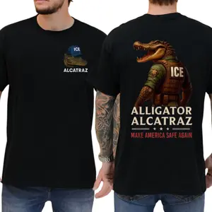 Alligator Alcatraz Ice T-Shirt, Gator Patrol Florida Prison Tee, Dark Humor Meme Shirt, Funny Gift for Men and Women