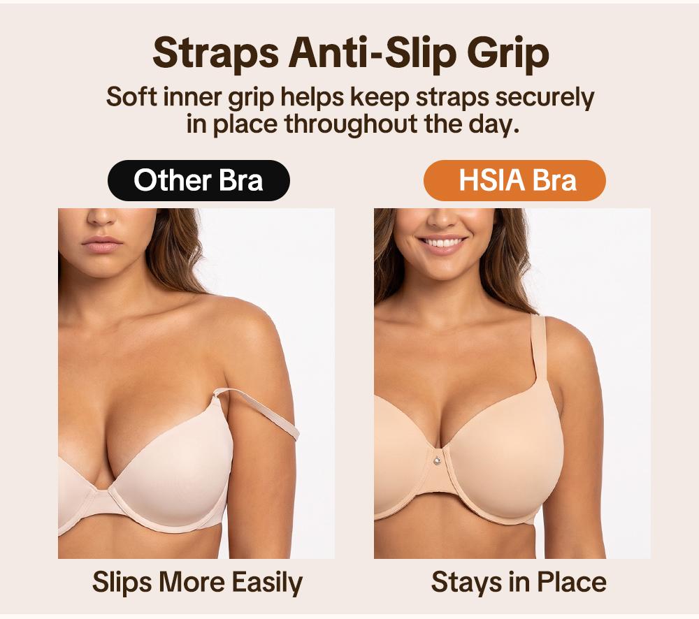 HSIA Cloudnest Mia Lightly Lined Plus Size Seamless Full Coverage Underwire Bra Smoothing Minimizer Cooling T-Shirt Bra with Adjustable Wide Straps Bra for Big Busted Women