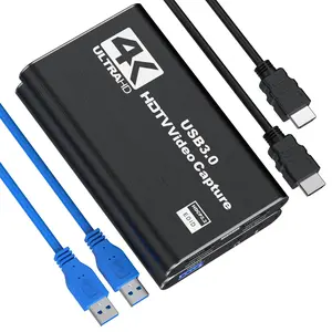 4K HDTV Capture Card for Streaming, Multifunction Audio Video Capture Card, 1080P 60fps Video Recorder for Gaming/Live Streaming/Video Conference, HDMI Output, HDMI Connector