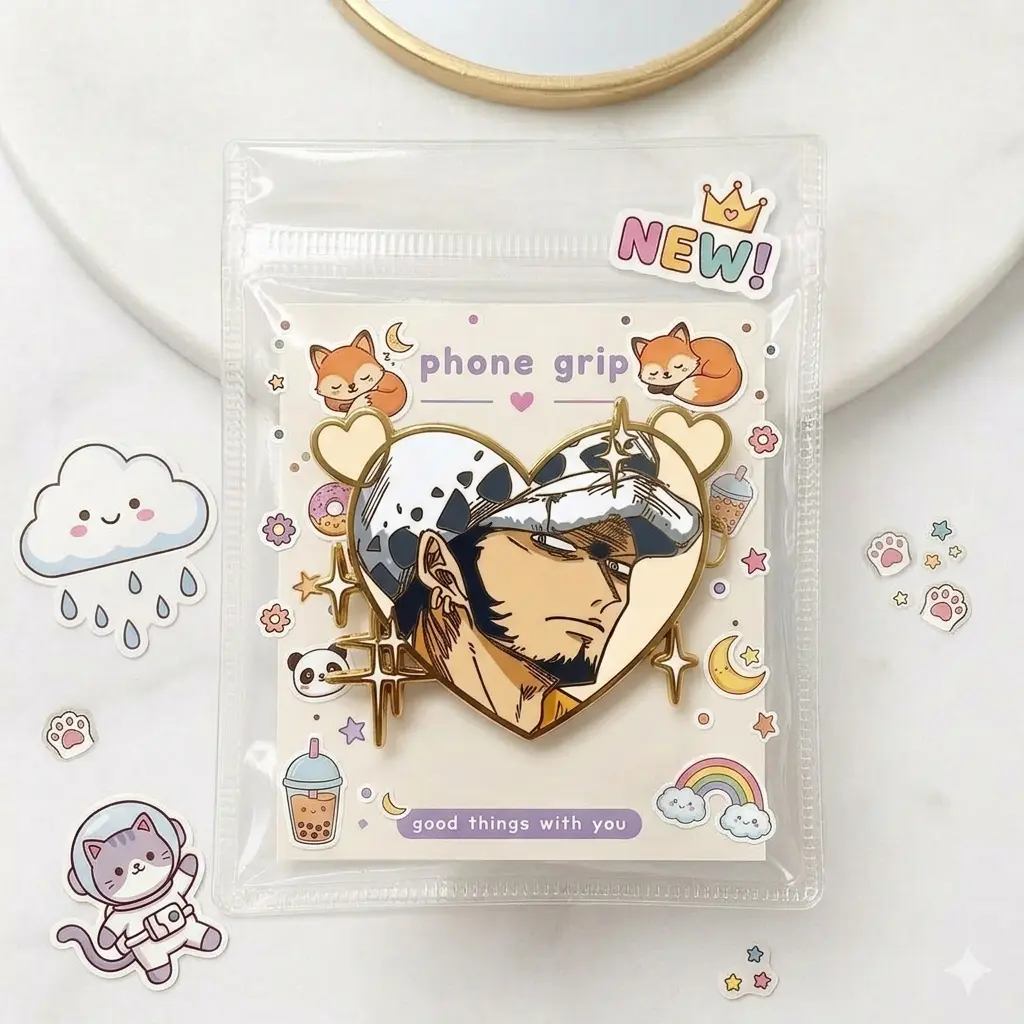 Anime Manga Heart Phone Grip – Cute Character Pop Holder, Stylish Mobile Accessory, Trendy Gift for Teens & Fans