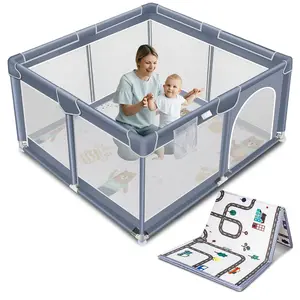 Baby Playpen with Anti-Slip Mat for Indoor&Outdoor Playard Kids Activity Center with Gate, Portable Fence Area for Babies and Toddlers playpen
