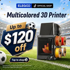 ELEGOO Centauri Carbon 2 Combo 3D Printer - Fully Auto Leveling, 500mm/s Fast Printing, CoreXY Structure, 256x256mm Large Build Area, Multicolor Capable, Beginner-Friendly for Family Use