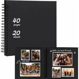 DIY Scrapbook Album Hardcover Kraft Paper Scrap Book Photo Albums 40 Pages ,Anniversary Wedding Travel Writing Friend Birthday Gift, Valentine's Day, Halloween, Christmas, for Graduation Gifts Grad Party Supplies